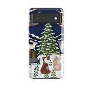 Google phone case-Christmas Tree By Bex Parkin-Product Details Raised bevel to protect screen from scratches. Impact resistant polycarbonate shell and shock absorbing inner TPU liner. Secure fit with design wrapping around side of the case and full access to ports. Compatible with Qi-standard wireless charging. Thickness 1/8 inch (3mm), weight 30g. Compatibility See drop down menu for options, please select the right case as we print to order.-Stringberry