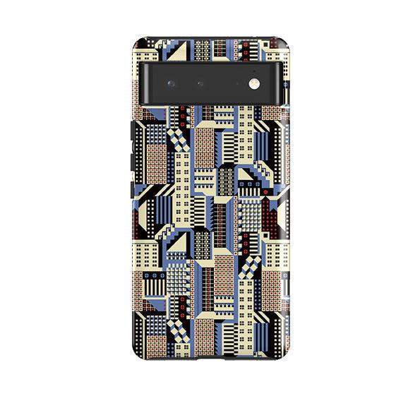 Google phone case-Cityscape By Cressida Bell-Product Details Raised bevel to protect screen from scratches. Impact resistant polycarbonate shell and shock absorbing inner TPU liner. Secure fit with design wrapping around side of the case and full access to ports. Compatible with Qi-standard wireless charging. Thickness 1/8 inch (3mm), weight 30g. Compatibility See drop down menu for options, please select the right case as we print to order.-Stringberry