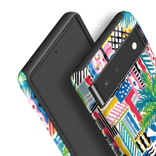 Google phone case-Cote D'Azur By Sarah Campbell-Product Details Raised bevel to protect screen from scratches. Impact resistant polycarbonate shell and shock absorbing inner TPU liner. Secure fit with design wrapping around side of the case and full access to ports. Compatible with Qi-standard wireless charging. Thickness 1/8 inch (3mm), weight 30g. Compatibility See drop down menu for options, please select the right case as we print to order.-Stringberry