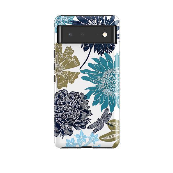 Google phone case-Cottage Garden Dragonfly By kate Heiss-Product Details Raised bevel to protect screen from scratches. Impact resistant polycarbonate shell and shock absorbing inner TPU liner. Secure fit with design wrapping around side of the case and full access to ports. Compatible with Qi-standard wireless charging. Thickness 1/8 inch (3mm), weight 30g. Compatibility See drop down menu for options, please select the right case as we print to order.-Stringberry