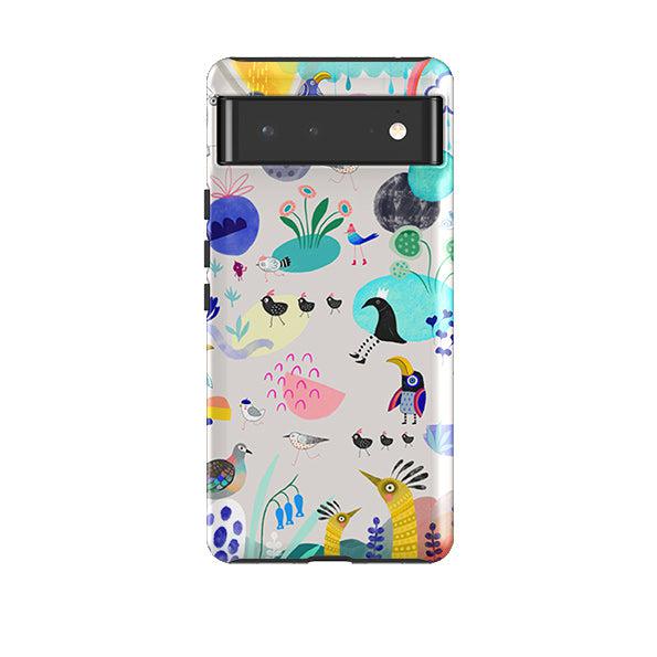 Google phone case-Crazybird By Mia Underwood-Product Details Raised bevel to protect screen from scratches. Impact resistant polycarbonate shell and shock absorbing inner TPU liner. Secure fit with design wrapping around side of the case and full access to ports. Compatible with Qi-standard wireless charging. Thickness 1/8 inch (3mm), weight 30g. Compatibility See drop down menu for options, please select the right case as we print to order.-Stringberry