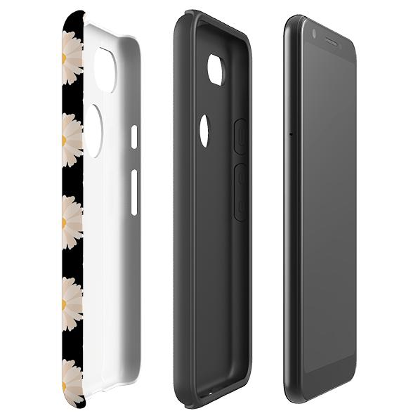 Google phone case-Daisies-Product Details Raised bevel to protect screen from scratches. Impact resistant polycarbonate shell and shock absorbing inner TPU liner. Secure fit with design wrapping around side of the case and full access to ports. Compatible with Qi-standard wireless charging. Thickness 1/8 inch (3mm), weight 30g. Compatibility See drop down menu for options, please select the right case as we print to order.-Stringberry