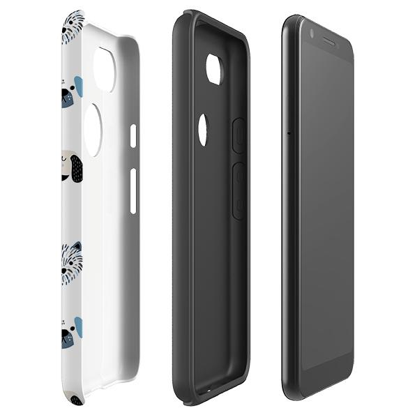 Google phone case-Dog Pattern-Product Details Raised bevel to protect screen from scratches. Impact resistant polycarbonate shell and shock absorbing inner TPU liner. Secure fit with design wrapping around side of the case and full access to ports. Compatible with Qi-standard wireless charging. Thickness 1/8 inch (3mm), weight 30g. Compatibility See drop down menu for options, please select the right case as we print to order.-Stringberry