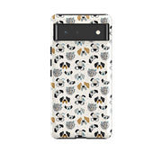 Google phone case-Dog Pattern Large-Product Details Raised bevel to protect screen from scratches. Impact resistant polycarbonate shell and shock absorbing inner TPU liner. Secure fit with design wrapping around side of the case and full access to ports. Compatible with Qi-standard wireless charging. Thickness 1/8 inch (3mm), weight 30g. Compatibility See drop down menu for options, please select the right case as we print to order.-Stringberry