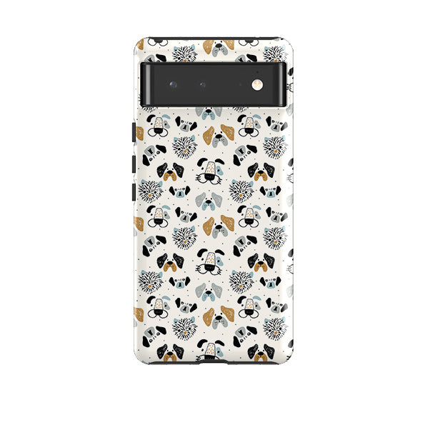Google phone case-Dog Pattern Large-Product Details Raised bevel to protect screen from scratches. Impact resistant polycarbonate shell and shock absorbing inner TPU liner. Secure fit with design wrapping around side of the case and full access to ports. Compatible with Qi-standard wireless charging. Thickness 1/8 inch (3mm), weight 30g. Compatibility See drop down menu for options, please select the right case as we print to order.-Stringberry