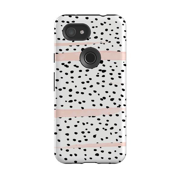 Google phone case-Dots And Blush-Product Details Raised bevel to protect screen from scratches. Impact resistant polycarbonate shell and shock absorbing inner TPU liner. Secure fit with design wrapping around side of the case and full access to ports. Compatible with Qi-standard wireless charging. Thickness 1/8 inch (3mm), weight 30g. Compatibility See drop down menu for options, please select the right case as we print to order.-Stringberry