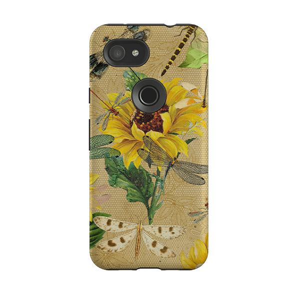Google phone case-Dragonflies And Sunflowers-Product Details Raised bevel to protect screen from scratches. Impact resistant polycarbonate shell and shock absorbing inner TPU liner. Secure fit with design wrapping around side of the case and full access to ports. Compatible with Qi-standard wireless charging. Thickness 1/8 inch (3mm), weight 30g. Compatibility See drop down menu for options, please select the right case as we print to order.-Stringberry