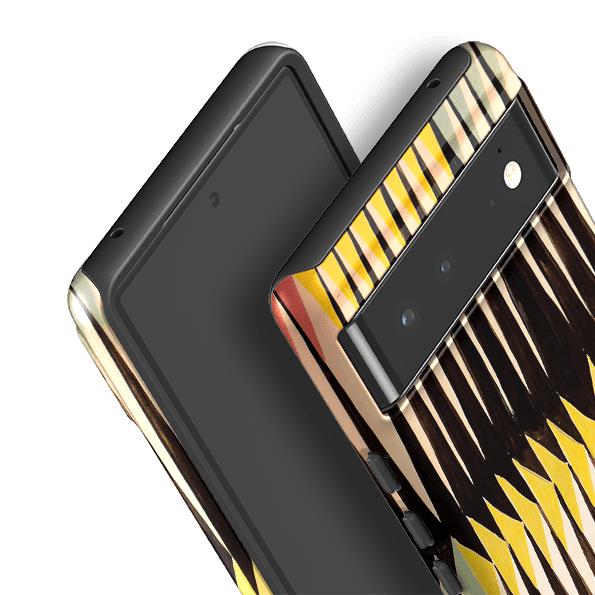 Google phone case-Dynamo By Sarah Campbell-Product Details Raised bevel to protect screen from scratches. Impact resistant polycarbonate shell and shock absorbing inner TPU liner. Secure fit with design wrapping around side of the case and full access to ports. Compatible with Qi-standard wireless charging. Thickness 1/8 inch (3mm), weight 30g. Compatibility See drop down menu for options, please select the right case as we print to order.-Stringberry