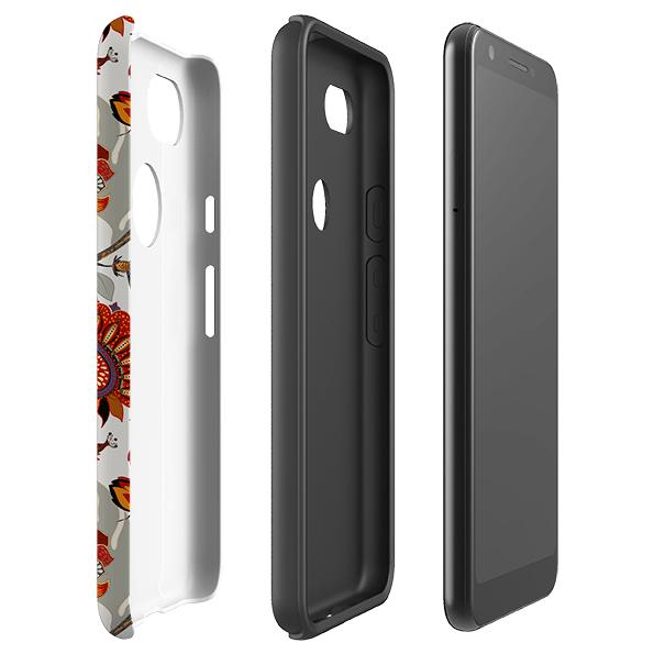 Google phone case-Eden Floral-Product Details Raised bevel to protect screen from scratches. Impact resistant polycarbonate shell and shock absorbing inner TPU liner. Secure fit with design wrapping around side of the case and full access to ports. Compatible with Qi-standard wireless charging. Thickness 1/8 inch (3mm), weight 30g. Compatibility See drop down menu for options, please select the right case as we print to order.-Stringberry