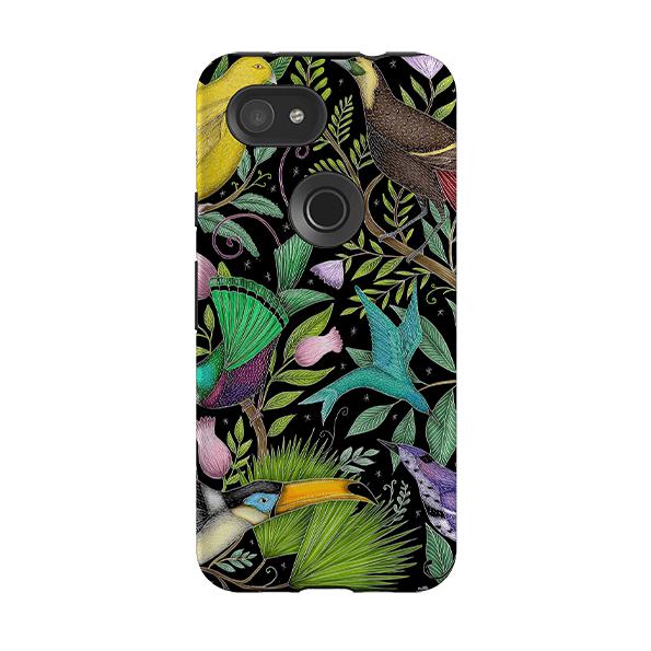 Google phone case-Exotic Birds By Catherine Rowe-Product Details Raised bevel to protect screen from scratches. Impact resistant polycarbonate shell and shock absorbing inner TPU liner. Secure fit with design wrapping around side of the case and full access to ports. Compatible with Qi-standard wireless charging. Thickness 1/8 inch (3mm), weight 30g. Compatibility See drop down menu for options, please select the right case as we print to order.-Stringberry