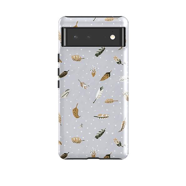 Google phone case-Feathers Fly By Sarah Campbell-Product Details Raised bevel to protect screen from scratches. Impact resistant polycarbonate shell and shock absorbing inner TPU liner. Secure fit with design wrapping around side of the case and full access to ports. Compatible with Qi-standard wireless charging. Thickness 1/8 inch (3mm), weight 30g. Compatibility See drop down menu for options, please select the right case as we print to order.-Stringberry