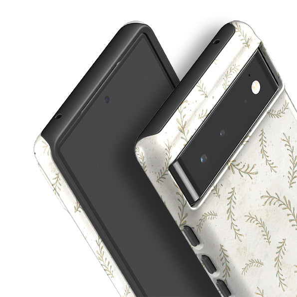 Google phone case-Feathers Grey By Katherine Quinn-Product Details Raised bevel to protect screen from scratches. Impact resistant polycarbonate shell and shock absorbing inner TPU liner. Secure fit with design wrapping around side of the case and full access to ports. Compatible with Qi-standard wireless charging. Thickness 1/8 inch (3mm), weight 30g. Compatibility See drop down menu for options, please select the right case as we print to order.-Stringberry