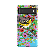 Google phone case-Finches By Claire West-Product Details Raised bevel to protect screen from scratches. Impact resistant polycarbonate shell and shock absorbing inner TPU liner. Secure fit with design wrapping around side of the case and full access to ports. Compatible with Qi-standard wireless charging. Thickness 1/8 inch (3mm), weight 30g. Compatibility See drop down menu for options, please select the right case as we print to order.-Stringberry