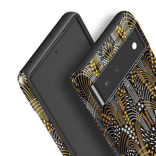 Google phone case-Fireworks By Cressida Bell-Product Details Raised bevel to protect screen from scratches. Impact resistant polycarbonate shell and shock absorbing inner TPU liner. Secure fit with design wrapping around side of the case and full access to ports. Compatible with Qi-standard wireless charging. Thickness 1/8 inch (3mm), weight 30g. Compatibility See drop down menu for options, please select the right case as we print to order.-Stringberry