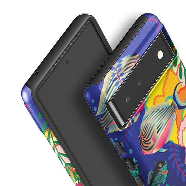 Google phone case-Fish By Mia Underwood-Product Details Raised bevel to protect screen from scratches. Impact resistant polycarbonate shell and shock absorbing inner TPU liner. Secure fit with design wrapping around side of the case and full access to ports. Compatible with Qi-standard wireless charging. Thickness 1/8 inch (3mm), weight 30g. Compatibility See drop down menu for options, please select the right case as we print to order.-Stringberry