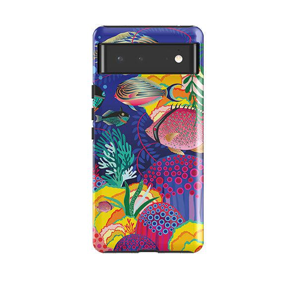Google phone case-Fish By Mia Underwood-Product Details Raised bevel to protect screen from scratches. Impact resistant polycarbonate shell and shock absorbing inner TPU liner. Secure fit with design wrapping around side of the case and full access to ports. Compatible with Qi-standard wireless charging. Thickness 1/8 inch (3mm), weight 30g. Compatibility See drop down menu for options, please select the right case as we print to order.-Stringberry