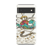 Google phone case-Fishing Boat By Amelia Bowman-Product Details Raised bevel to protect screen from scratches. Impact resistant polycarbonate shell and shock absorbing inner TPU liner. Secure fit with design wrapping around side of the case and full access to ports. Compatible with Qi-standard wireless charging. Thickness 1/8 inch (3mm), weight 30g. Compatibility See drop down menu for options, please select the right case as we print to order.-Stringberry