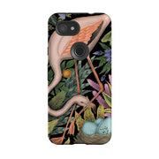 Google phone case-Flamingo By Catherine Rowe-Product Details Raised bevel to protect screen from scratches. Impact resistant polycarbonate shell and shock absorbing inner TPU liner. Secure fit with design wrapping around side of the case and full access to ports. Compatible with Qi-standard wireless charging. Thickness 1/8 inch (3mm), weight 30g. Compatibility See drop down menu for options, please select the right case as we print to order.-Stringberry