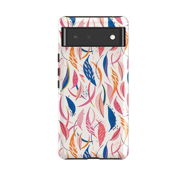 Google phone case-Flamingo Feathers By Ali Brookes-Product Details Raised bevel to protect screen from scratches. Impact resistant polycarbonate shell and shock absorbing inner TPU liner. Secure fit with design wrapping around side of the case and full access to ports. Compatible with Qi-standard wireless charging. Thickness 1/8 inch (3mm), weight 30g. Compatibility See drop down menu for options, please select the right case as we print to order.-Stringberry