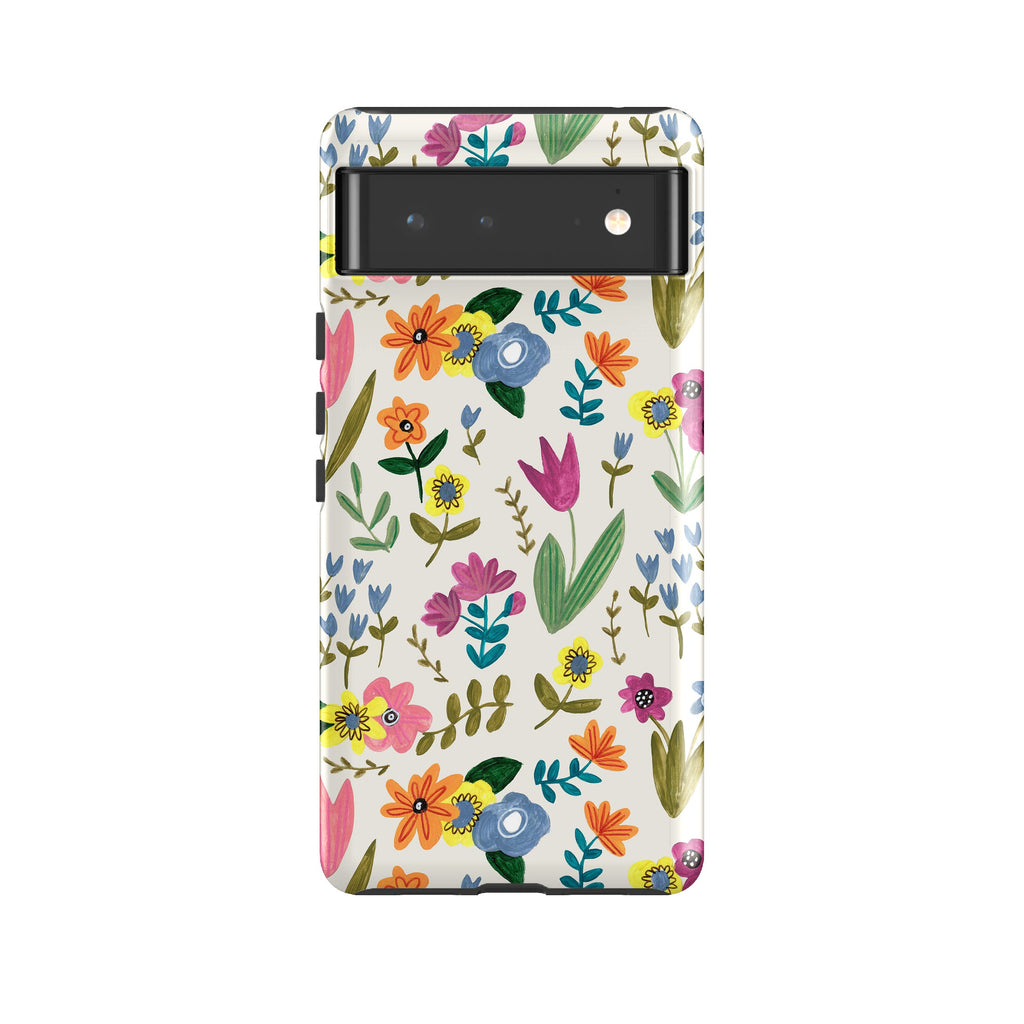 Google phone case-Floral By Caroline Bonne Muller-Product Details Raised bevel to protect screen from scratches. Impact resistant polycarbonate shell and shock absorbing inner TPU liner. Secure fit with design wrapping around side of the case and full access to ports. Compatible with Qi-standard wireless charging. Thickness 1/8 inch (3mm), weight 30g. Compatibility See drop down menu for options, please select the right case as we print to order.-Stringberry