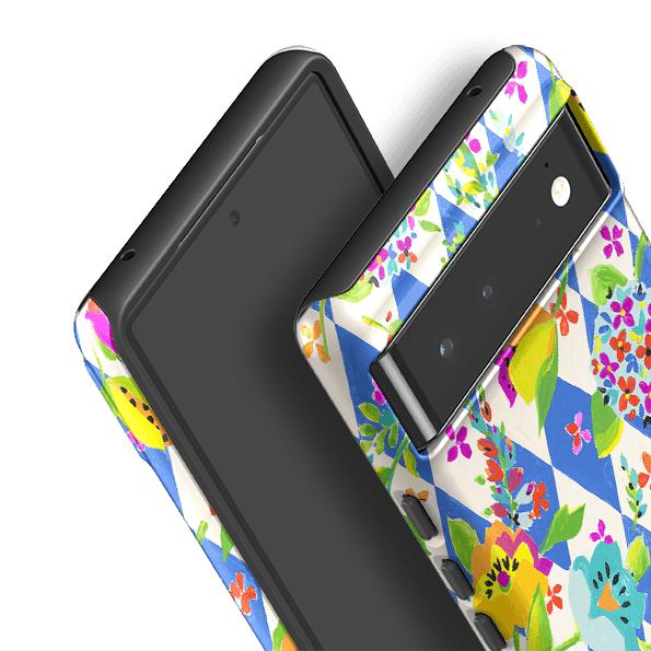 Google phone case-Florality By Sarah Campbell-Product Details Raised bevel to protect screen from scratches. Impact resistant polycarbonate shell and shock absorbing inner TPU liner. Secure fit with design wrapping around side of the case and full access to ports. Compatible with Qi-standard wireless charging. Thickness 1/8 inch (3mm), weight 30g. Compatibility See drop down menu for options, please select the right case as we print to order.-Stringberry