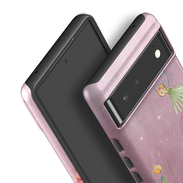 Google phone case-Flower Fairies By Maja Lindberg-Product Details Raised bevel to protect screen from scratches. Impact resistant polycarbonate shell and shock absorbing inner TPU liner. Secure fit with design wrapping around side of the case and full access to ports. Compatible with Qi-standard wireless charging. Thickness 1/8 inch (3mm), weight 30g. Compatibility See drop down menu for options, please select the right case as we print to order.-Stringberry