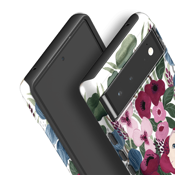 Google phone case-Flower Garden By Bex Parkin-Product Details Raised bevel to protect screen from scratches. Impact resistant polycarbonate shell and shock absorbing inner TPU liner. Secure fit with design wrapping around side of the case and full access to ports. Compatible with Qi-standard wireless charging. Thickness 1/8 inch (3mm), weight 30g. Compatibility See drop down menu for options, please select the right case as we print to order.-Stringberry