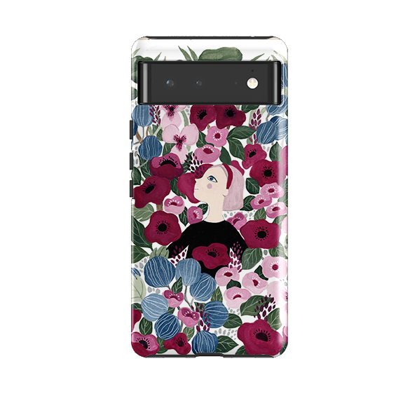 Google phone case-Flower Garden By Bex Parkin-Product Details Raised bevel to protect screen from scratches. Impact resistant polycarbonate shell and shock absorbing inner TPU liner. Secure fit with design wrapping around side of the case and full access to ports. Compatible with Qi-standard wireless charging. Thickness 1/8 inch (3mm), weight 30g. Compatibility See drop down menu for options, please select the right case as we print to order.-Stringberry