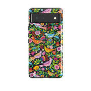 Google phone case-Folk Birds By Sarah Campbell-Product Details Raised bevel to protect screen from scratches. Impact resistant polycarbonate shell and shock absorbing inner TPU liner. Secure fit with design wrapping around side of the case and full access to ports. Compatible with Qi-standard wireless charging. Thickness 1/8 inch (3mm), weight 30g. Compatibility See drop down menu for options, please select the right case as we print to order.-Stringberry