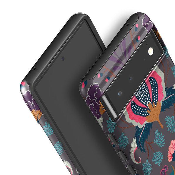 Google phone case-Folk Floral By Katherine Quinn-Product Details Raised bevel to protect screen from scratches. Impact resistant polycarbonate shell and shock absorbing inner TPU liner. Secure fit with design wrapping around side of the case and full access to ports. Compatible with Qi-standard wireless charging. Thickness 1/8 inch (3mm), weight 30g. Compatibility See drop down menu for options, please select the right case as we print to order.-Stringberry