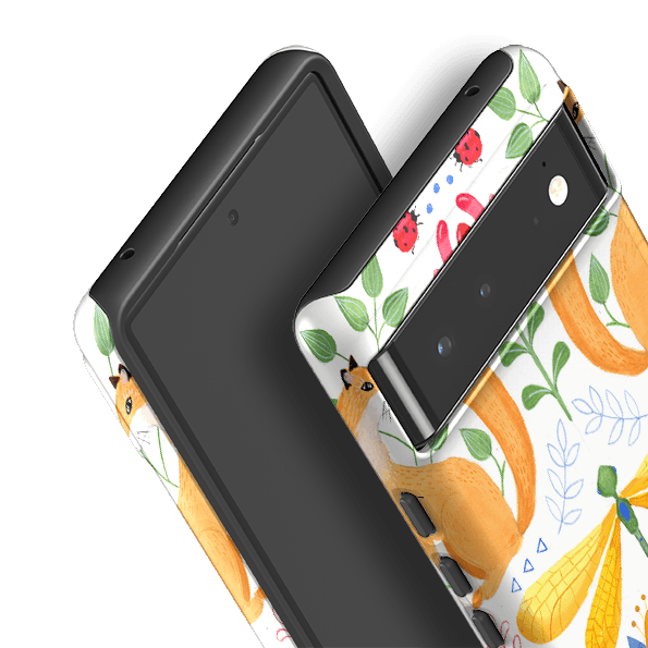 Google phone case-Folk Garden By Bex Parkin-Product Details Raised bevel to protect screen from scratches. Impact resistant polycarbonate shell and shock absorbing inner TPU liner. Secure fit with design wrapping around side of the case and full access to ports. Compatible with Qi-standard wireless charging. Thickness 1/8 inch (3mm), weight 30g. Compatibility See drop down menu for options, please select the right case as we print to order.-Stringberry