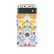 Google phone case-Folk Garden By Bex Parkin-Product Details Raised bevel to protect screen from scratches. Impact resistant polycarbonate shell and shock absorbing inner TPU liner. Secure fit with design wrapping around side of the case and full access to ports. Compatible with Qi-standard wireless charging. Thickness 1/8 inch (3mm), weight 30g. Compatibility See drop down menu for options, please select the right case as we print to order.-Stringberry