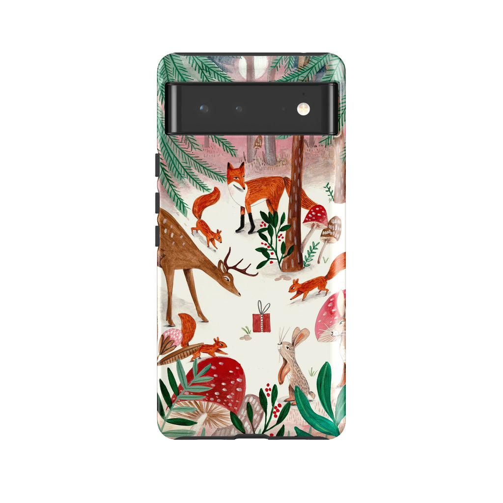 Google phone case-Forest Gifts By Caroline Bonne Muller-Product Details Raised bevel to protect screen from scratches. Impact resistant polycarbonate shell and shock absorbing inner TPU liner. Secure fit with design wrapping around side of the case and full access to ports. Compatible with Qi-standard wireless charging. Thickness 1/8 inch (3mm), weight 30g. Compatibility See drop down menu for options, please select the right case as we print to order.-Stringberry