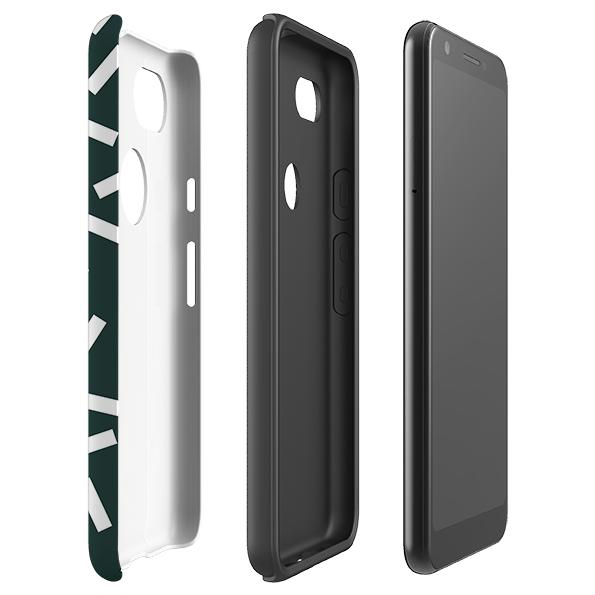 Google phone case-Forest Green Confetti-Product Details Raised bevel to protect screen from scratches. Impact resistant polycarbonate shell and shock absorbing inner TPU liner. Secure fit with design wrapping around side of the case and full access to ports. Compatible with Qi-standard wireless charging. Thickness 1/8 inch (3mm), weight 30g. Compatibility See drop down menu for options, please select the right case as we print to order.-Stringberry