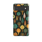 Google phone case-Forest Midnight By Suzy Taylor-Product Details Raised bevel to protect screen from scratches. Impact resistant polycarbonate shell and shock absorbing inner TPU liner. Secure fit with design wrapping around side of the case and full access to ports. Compatible with Qi-standard wireless charging. Thickness 1/8 inch (3mm), weight 30g. Compatibility See drop down menu for options, please select the right case as we print to order.-Stringberry