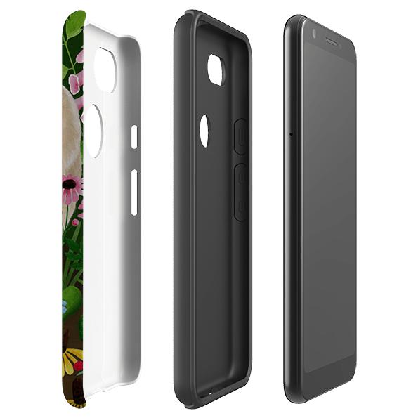 Google phone case-Fox And Foxgloves By Bex Parkin-Product Details Raised bevel to protect screen from scratches. Impact resistant polycarbonate shell and shock absorbing inner TPU liner. Secure fit with design wrapping around side of the case and full access to ports. Compatible with Qi-standard wireless charging. Thickness 1/8 inch (3mm), weight 30g. Compatibility See drop down menu for options, please select the right case as we print to order.-Stringberry