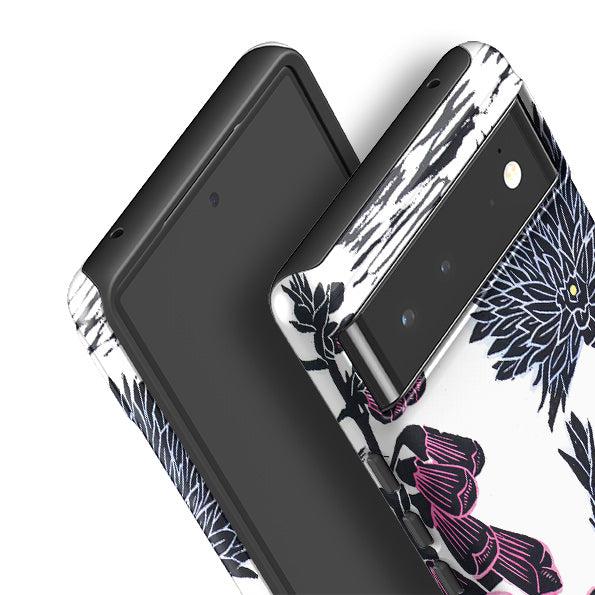 Google phone case-Fox Gloves By kate Heiss-Product Details Raised bevel to protect screen from scratches. Impact resistant polycarbonate shell and shock absorbing inner TPU liner. Secure fit with design wrapping around side of the case and full access to ports. Compatible with Qi-standard wireless charging. Thickness 1/8 inch (3mm), weight 30g. Compatibility See drop down menu for options, please select the right case as we print to order.-Stringberry