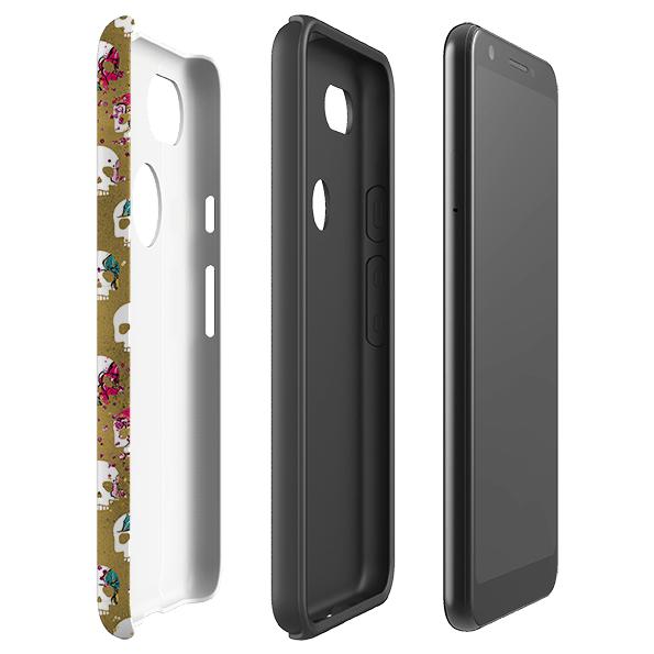 Google phone case-G Skull-Product Details Raised bevel to protect screen from scratches. Impact resistant polycarbonate shell and shock absorbing inner TPU liner. Secure fit with design wrapping around side of the case and full access to ports. Compatible with Qi-standard wireless charging. Thickness 1/8 inch (3mm), weight 30g. Compatibility See drop down menu for options, please select the right case as we print to order.-Stringberry