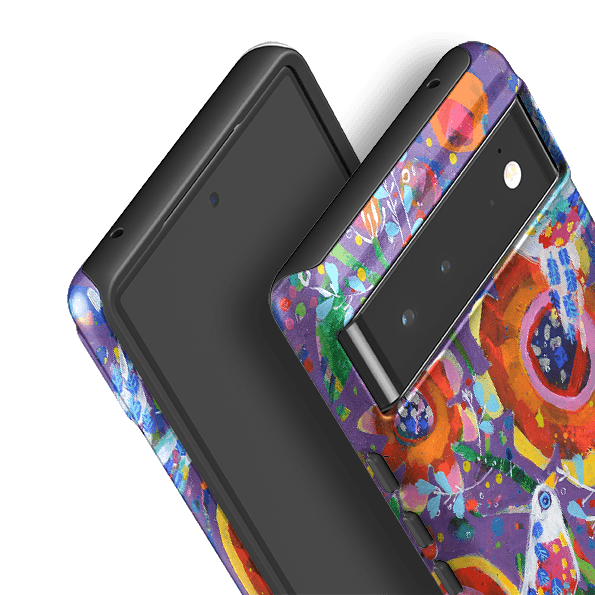 Google phone case-Garden Party By Claire West-Product Details Raised bevel to protect screen from scratches. Impact resistant polycarbonate shell and shock absorbing inner TPU liner. Secure fit with design wrapping around side of the case and full access to ports. Compatible with Qi-standard wireless charging. Thickness 1/8 inch (3mm), weight 30g. Compatibility See drop down menu for options, please select the right case as we print to order.-Stringberry