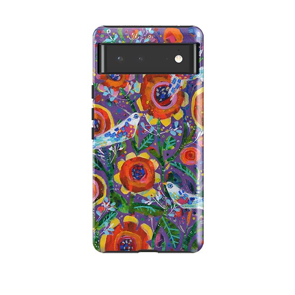 Google phone case-Garden Party By Claire West-Product Details Raised bevel to protect screen from scratches. Impact resistant polycarbonate shell and shock absorbing inner TPU liner. Secure fit with design wrapping around side of the case and full access to ports. Compatible with Qi-standard wireless charging. Thickness 1/8 inch (3mm), weight 30g. Compatibility See drop down menu for options, please select the right case as we print to order.-Stringberry