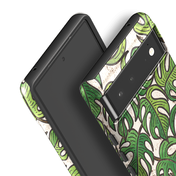 Google phone case-Green Floral 1 By Amelia Bowman-Product Details Raised bevel to protect screen from scratches. Impact resistant polycarbonate shell and shock absorbing inner TPU liner. Secure fit with design wrapping around side of the case and full access to ports. Compatible with Qi-standard wireless charging. Thickness 1/8 inch (3mm), weight 30g. Compatibility See drop down menu for options, please select the right case as we print to order.-Stringberry