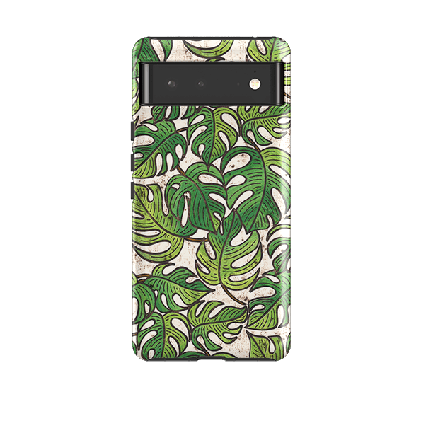 Google phone case-Green Floral 1 By Amelia Bowman-Product Details Raised bevel to protect screen from scratches. Impact resistant polycarbonate shell and shock absorbing inner TPU liner. Secure fit with design wrapping around side of the case and full access to ports. Compatible with Qi-standard wireless charging. Thickness 1/8 inch (3mm), weight 30g. Compatibility See drop down menu for options, please select the right case as we print to order.-Stringberry
