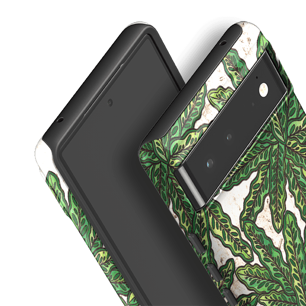 Google phone case-Green Floral By Amelia Bowman-Product Details Raised bevel to protect screen from scratches. Impact resistant polycarbonate shell and shock absorbing inner TPU liner. Secure fit with design wrapping around side of the case and full access to ports. Compatible with Qi-standard wireless charging. Thickness 1/8 inch (3mm), weight 30g. Compatibility See drop down menu for options, please select the right case as we print to order.-Stringberry