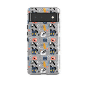 Google phone case-Groucho Barks-Product Details Raised bevel to protect screen from scratches. Impact resistant polycarbonate shell and shock absorbing inner TPU liner. Secure fit with design wrapping around side of the case and full access to ports. Compatible with Qi-standard wireless charging. Thickness 1/8 inch (3mm), weight 30g. Compatibility See drop down menu for options, please select the right case as we print to order.-Stringberry