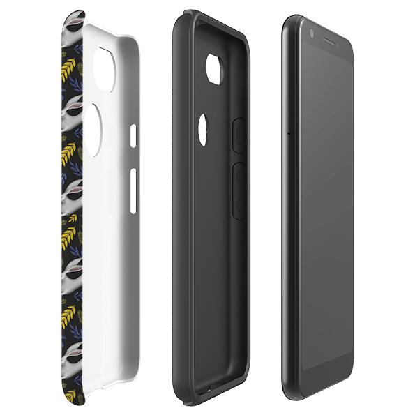Google phone case-Hares By Catherine Rowe-Product Details Raised bevel to protect screen from scratches. Impact resistant polycarbonate shell and shock absorbing inner TPU liner. Secure fit with design wrapping around side of the case and full access to ports. Compatible with Qi-standard wireless charging. Thickness 1/8 inch (3mm), weight 30g. Compatibility See drop down menu for options, please select the right case as we print to order.-Stringberry