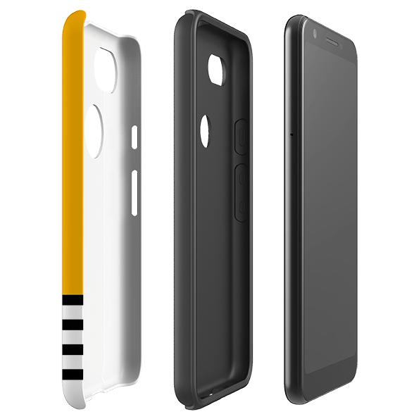 Google phone case-Honey And Stripes-Product Details Raised bevel to protect screen from scratches. Impact resistant polycarbonate shell and shock absorbing inner TPU liner. Secure fit with design wrapping around side of the case and full access to ports. Compatible with Qi-standard wireless charging. Thickness 1/8 inch (3mm), weight 30g. Compatibility See drop down menu for options, please select the right case as we print to order.-Stringberry