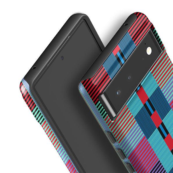 Google phone case-Indian Stripe By Cressida Bell-Product Details Raised bevel to protect screen from scratches. Impact resistant polycarbonate shell and shock absorbing inner TPU liner. Secure fit with design wrapping around side of the case and full access to ports. Compatible with Qi-standard wireless charging. Thickness 1/8 inch (3mm), weight 30g. Compatibility See drop down menu for options, please select the right case as we print to order.-Stringberry