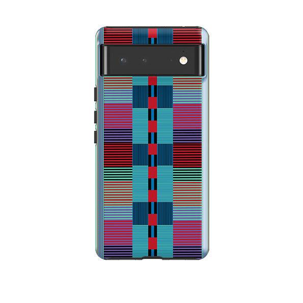 Google phone case-Indian Stripe By Cressida Bell-Product Details Raised bevel to protect screen from scratches. Impact resistant polycarbonate shell and shock absorbing inner TPU liner. Secure fit with design wrapping around side of the case and full access to ports. Compatible with Qi-standard wireless charging. Thickness 1/8 inch (3mm), weight 30g. Compatibility See drop down menu for options, please select the right case as we print to order.-Stringberry