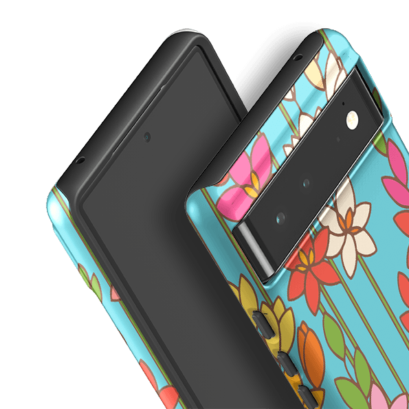 Google phone case-Ixia Aqua By Amelia Bowman-Product Details Raised bevel to protect screen from scratches. Impact resistant polycarbonate shell and shock absorbing inner TPU liner. Secure fit with design wrapping around side of the case and full access to ports. Compatible with Qi-standard wireless charging. Thickness 1/8 inch (3mm), weight 30g. Compatibility See drop down menu for options, please select the right case as we print to order.-Stringberry
