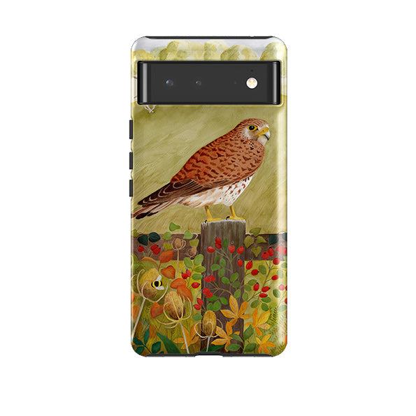 Google phone case-Kestrel By Bex Parkin-Product Details Raised bevel to protect screen from scratches. Impact resistant polycarbonate shell and shock absorbing inner TPU liner. Secure fit with design wrapping around side of the case and full access to ports. Compatible with Qi-standard wireless charging. Thickness 1/8 inch (3mm), weight 30g. Compatibility See drop down menu for options, please select the right case as we print to order.-Stringberry